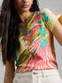 White Stuff Nelly Notch Neck Tee Green Multi