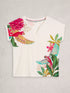 White Stuff Nelly Notch Neck Tee White Multi