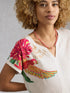 White Stuff Nelly Notch Neck Tee White Multi