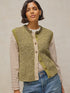 White Stuff Twist Button Tank Green Multi