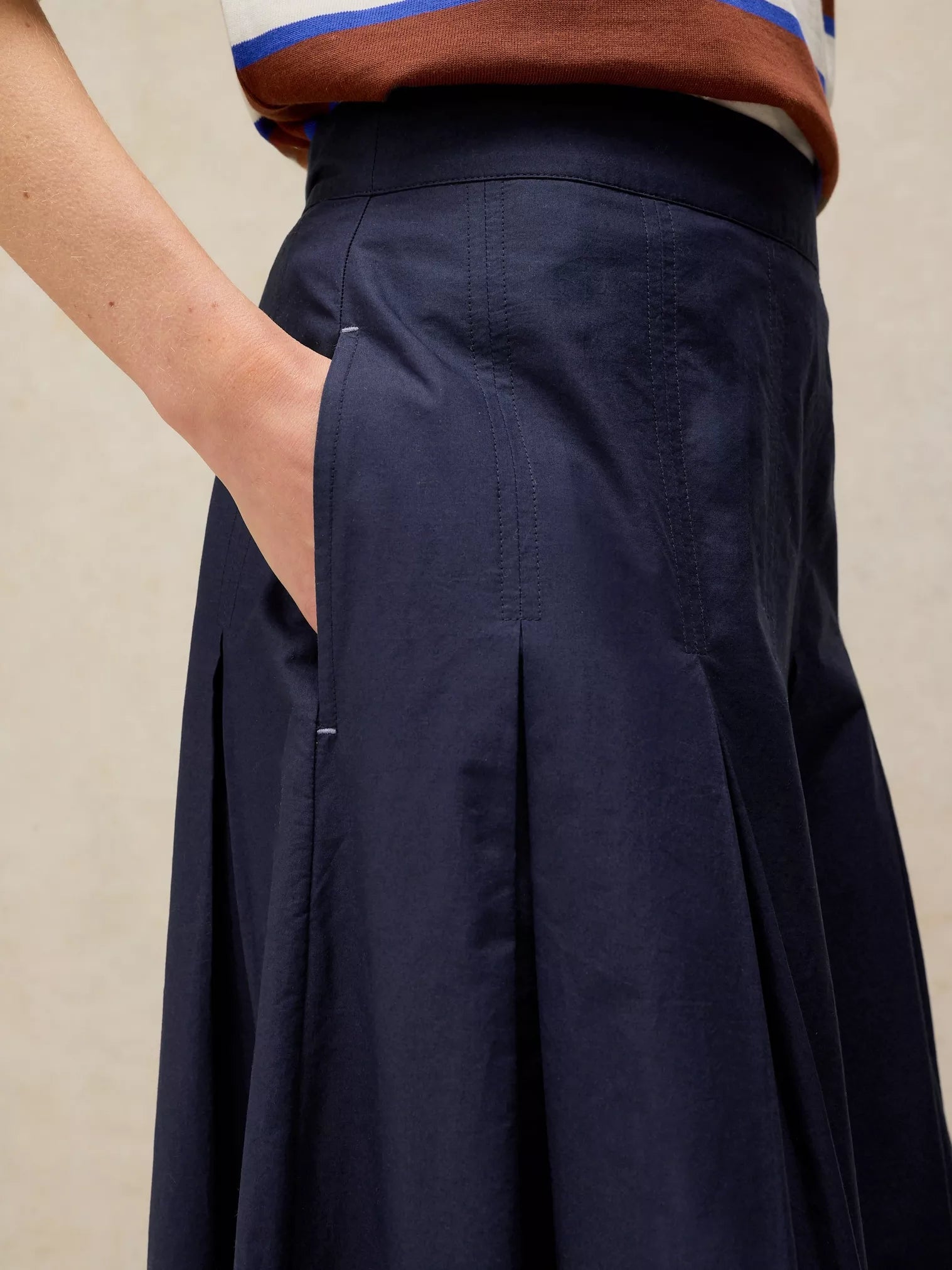 White Stuff Marlowe Midi Skirt Dark Navy