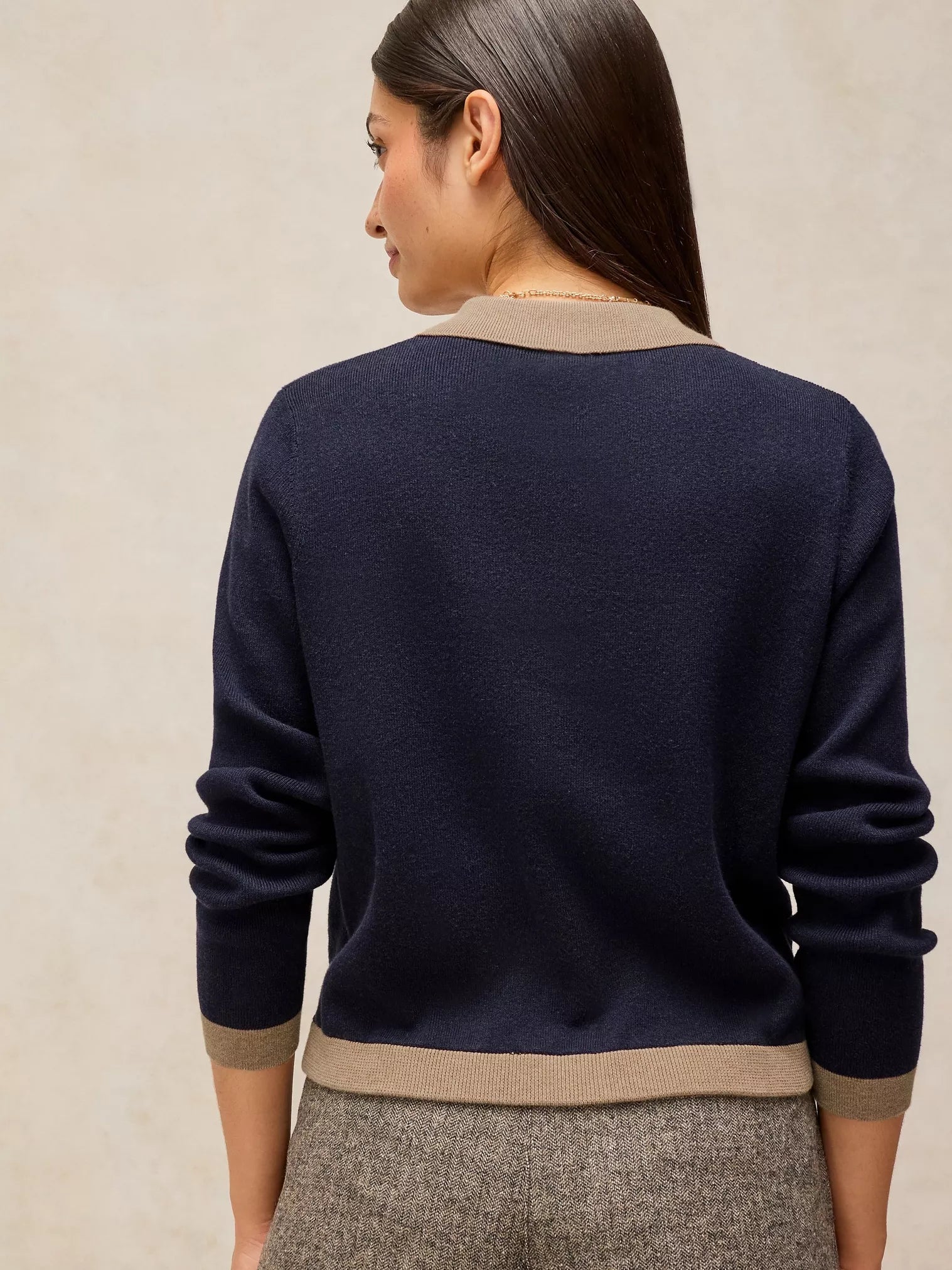 White Stuff Charlotte Collar Cardi Navy Multi