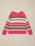 White Stuff Sansa V Neck Stripe Jumper Pink Multi