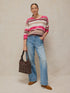 White Stuff Sansa V Neck Stripe Jumper Pink Multi