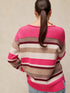 White Stuff Sansa V Neck Stripe Jumper Pink Multi