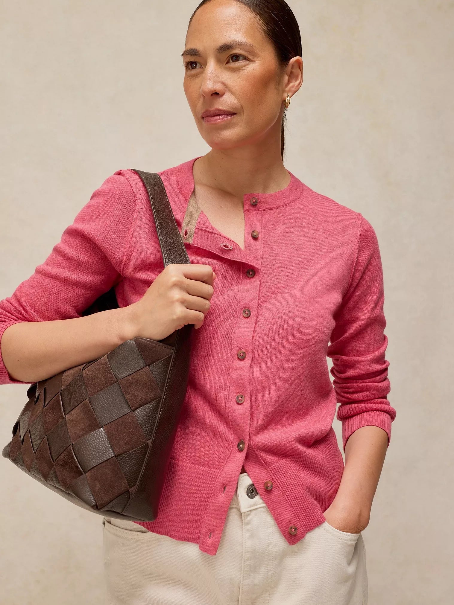 White Stuff Lois Cardi Mid Pink