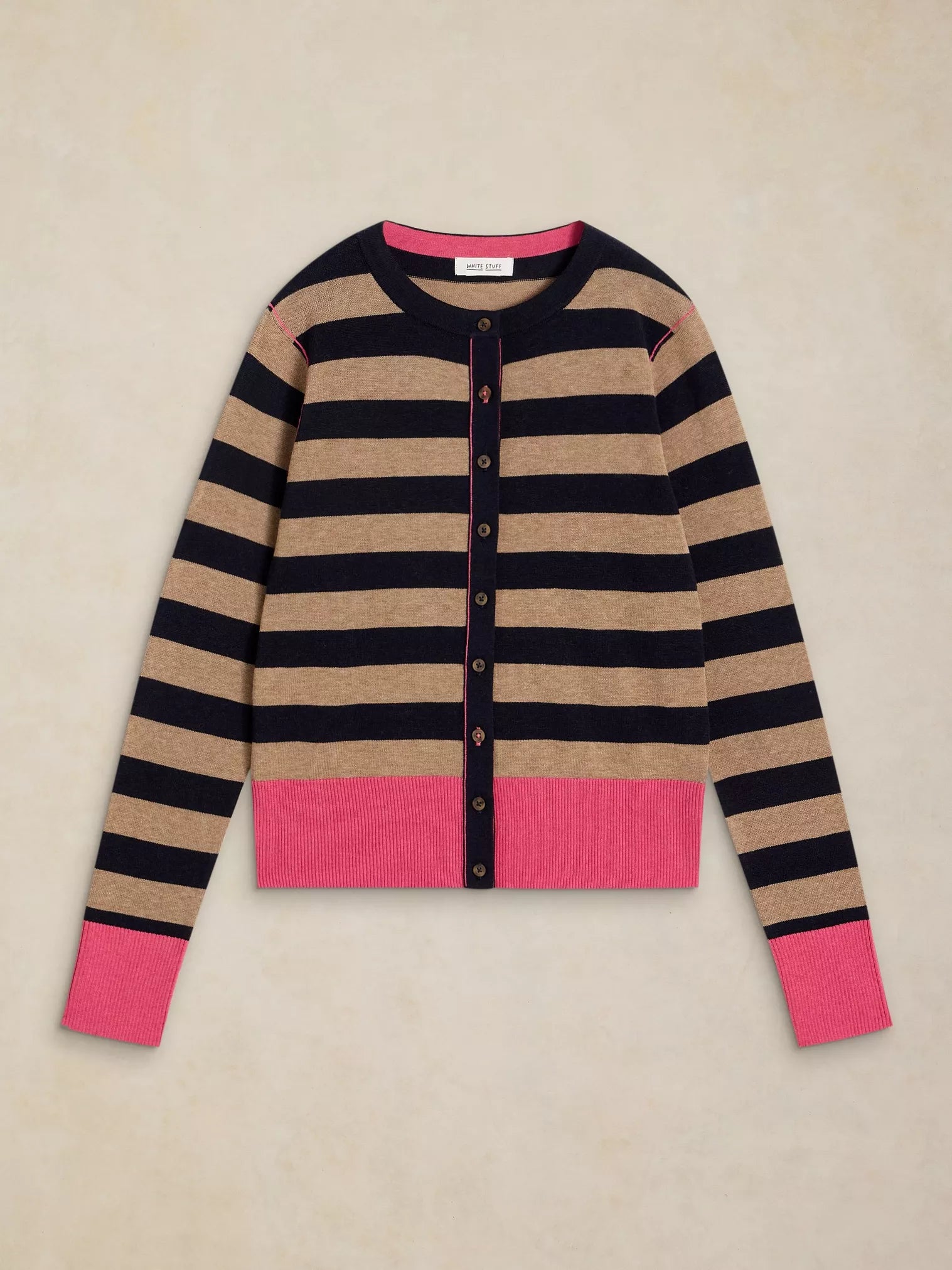 White Stuff Lois Stripe Cardi Navy Multi