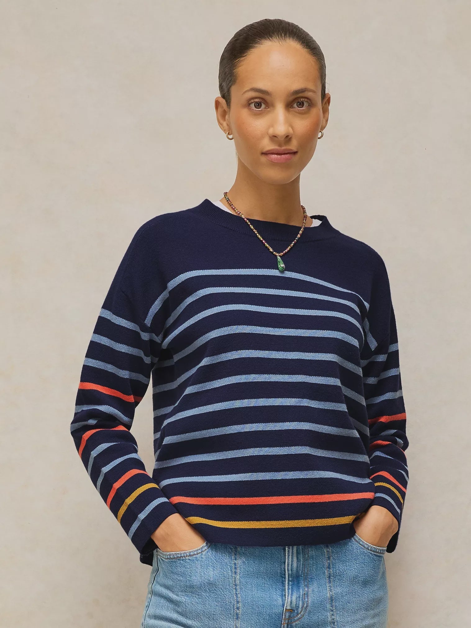 White Stuff Carla Jumper Navy Multi