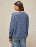 White Stuff Texture V Neck Jumper Mid Blue