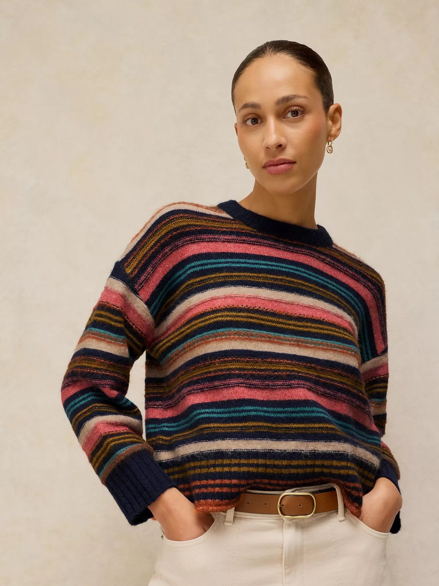White Stuff Florence Stripe Jumper Navy Multi