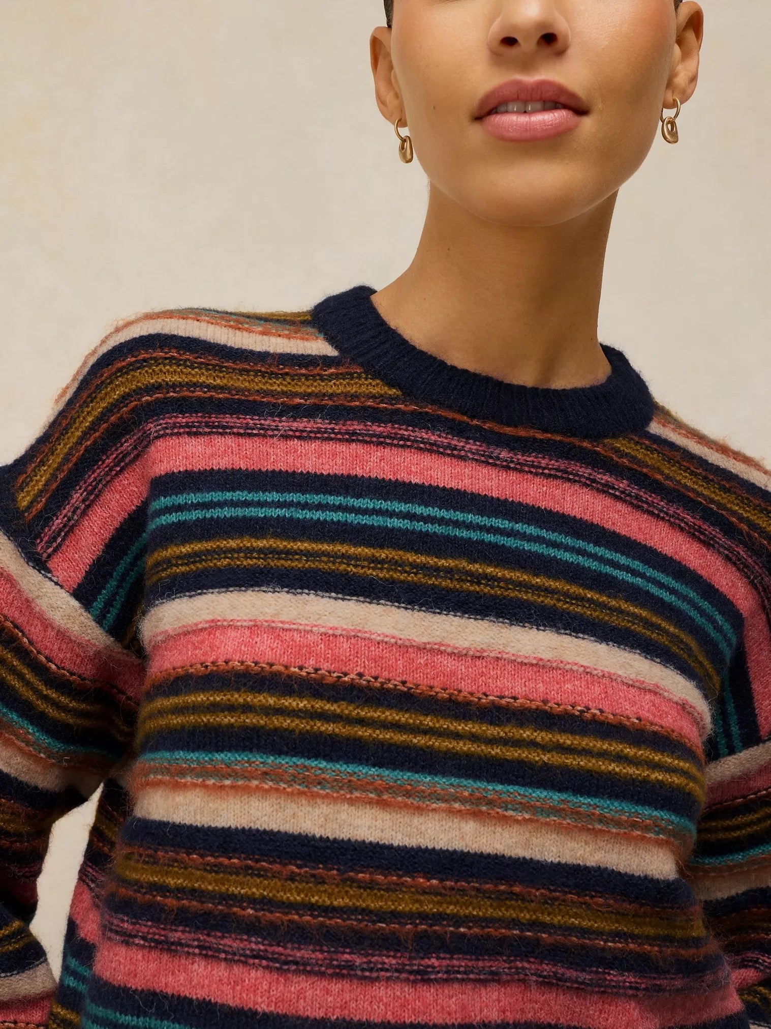 White Stuff Florence Stripe Jumper Navy Multi