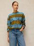 White Stuff Emma Embroidery Stripe Jumper Blue Multi