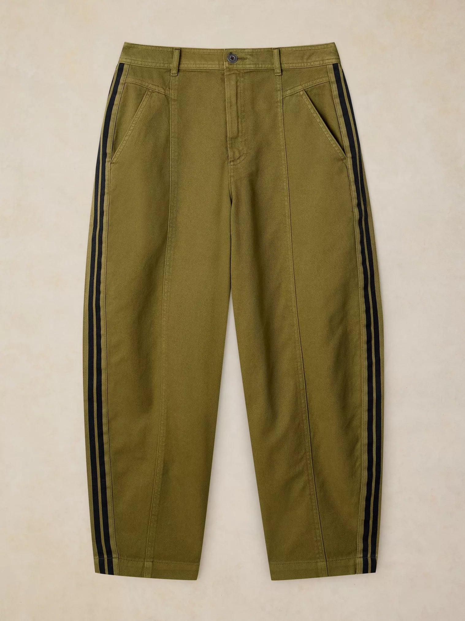 White Stuff Adeline Utility Barrel Trouser Khaki Green