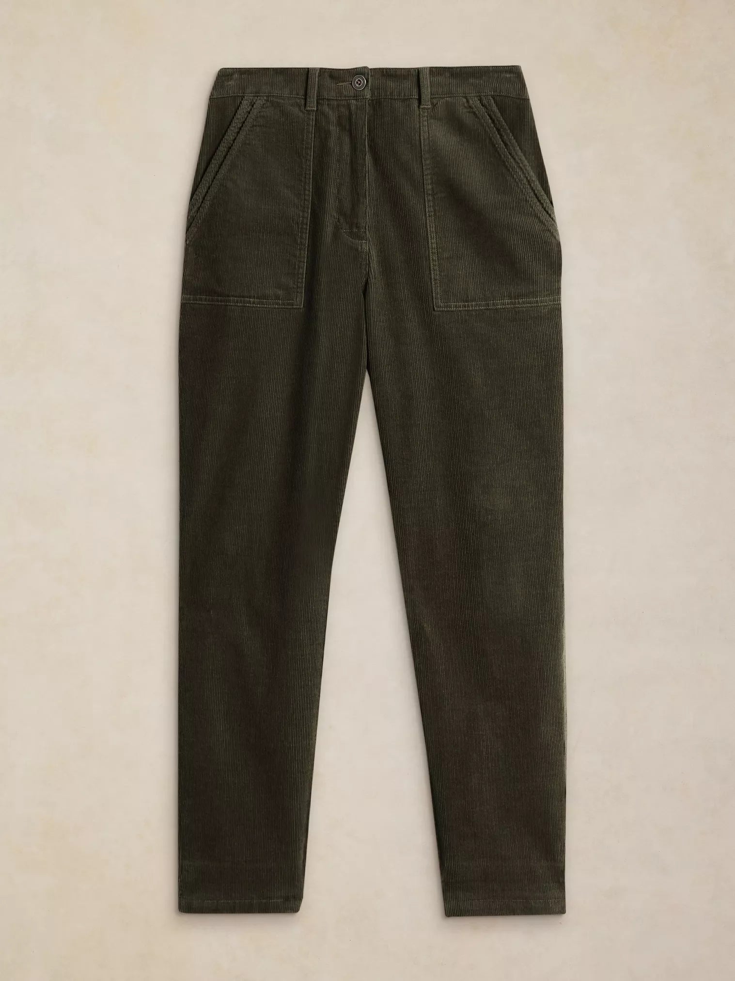 White Stuff Twister Cord Trouser Khaki Green