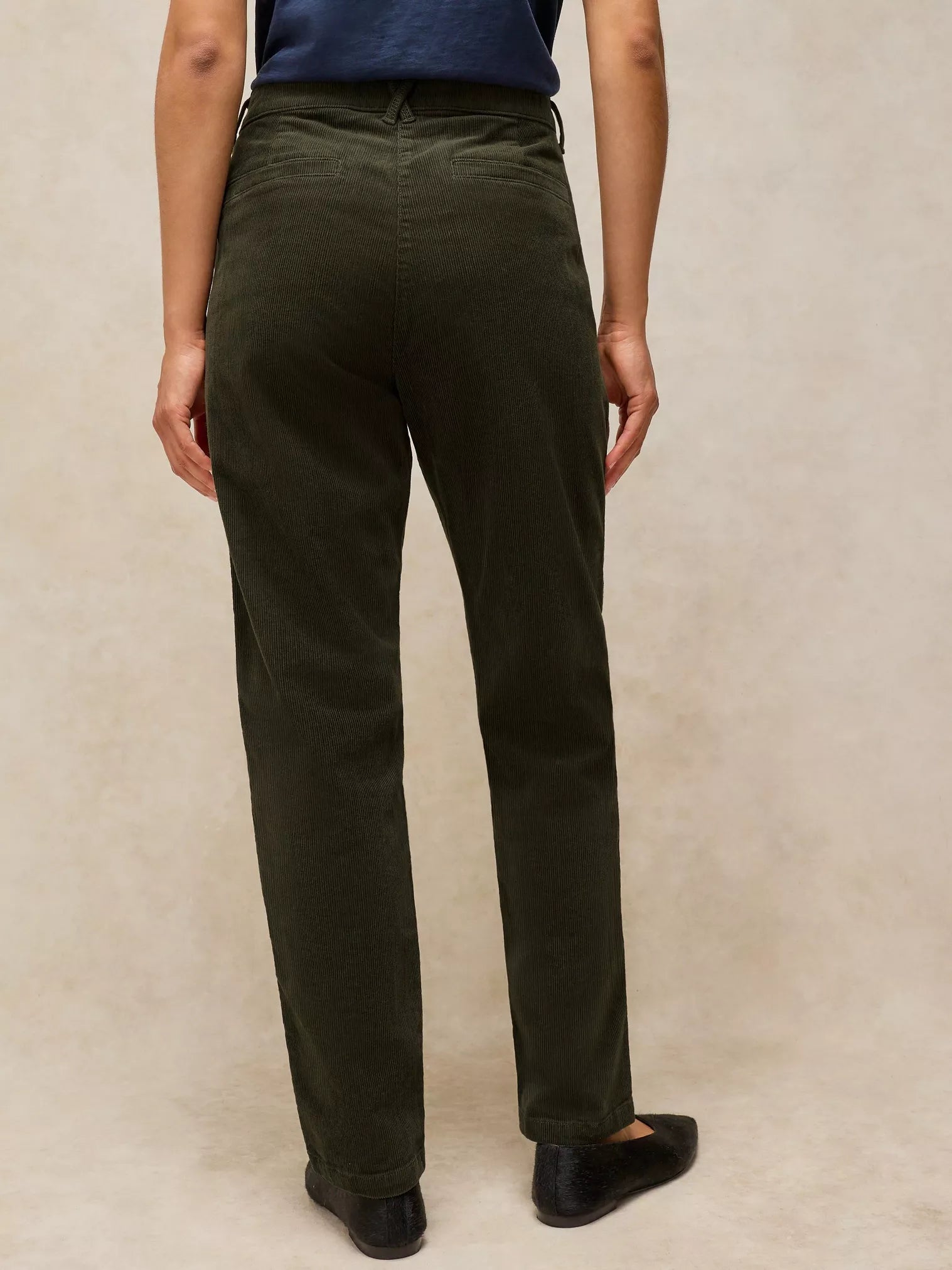 White Stuff Twister Cord Trouser Khaki Green