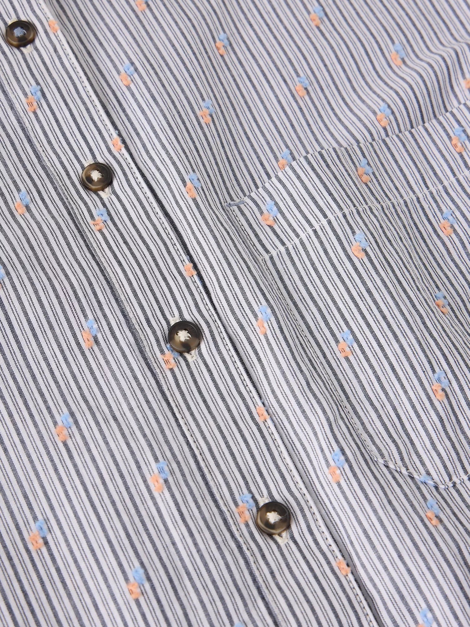 White Stuff Libby Organic Cotton Shirt Blue Multi