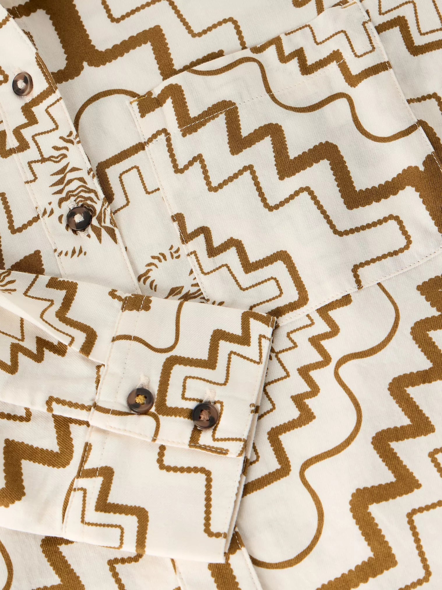 White Stuff Sophie Organic Cotton Shirt Ivory Print