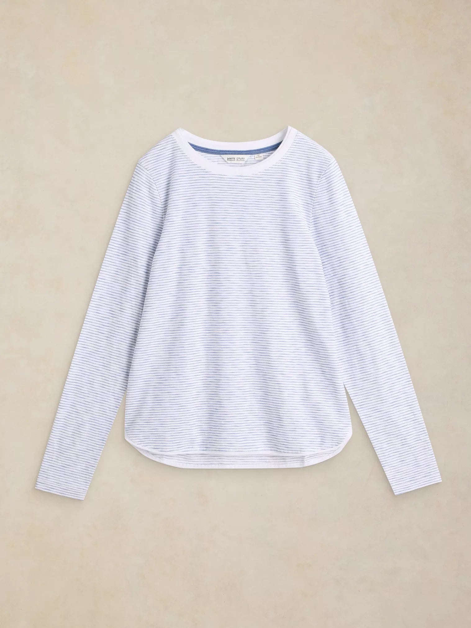 White Stuff Clara Ls Texture Tee White Multi