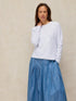 White Stuff Clara Ls Texture Tee White Multi