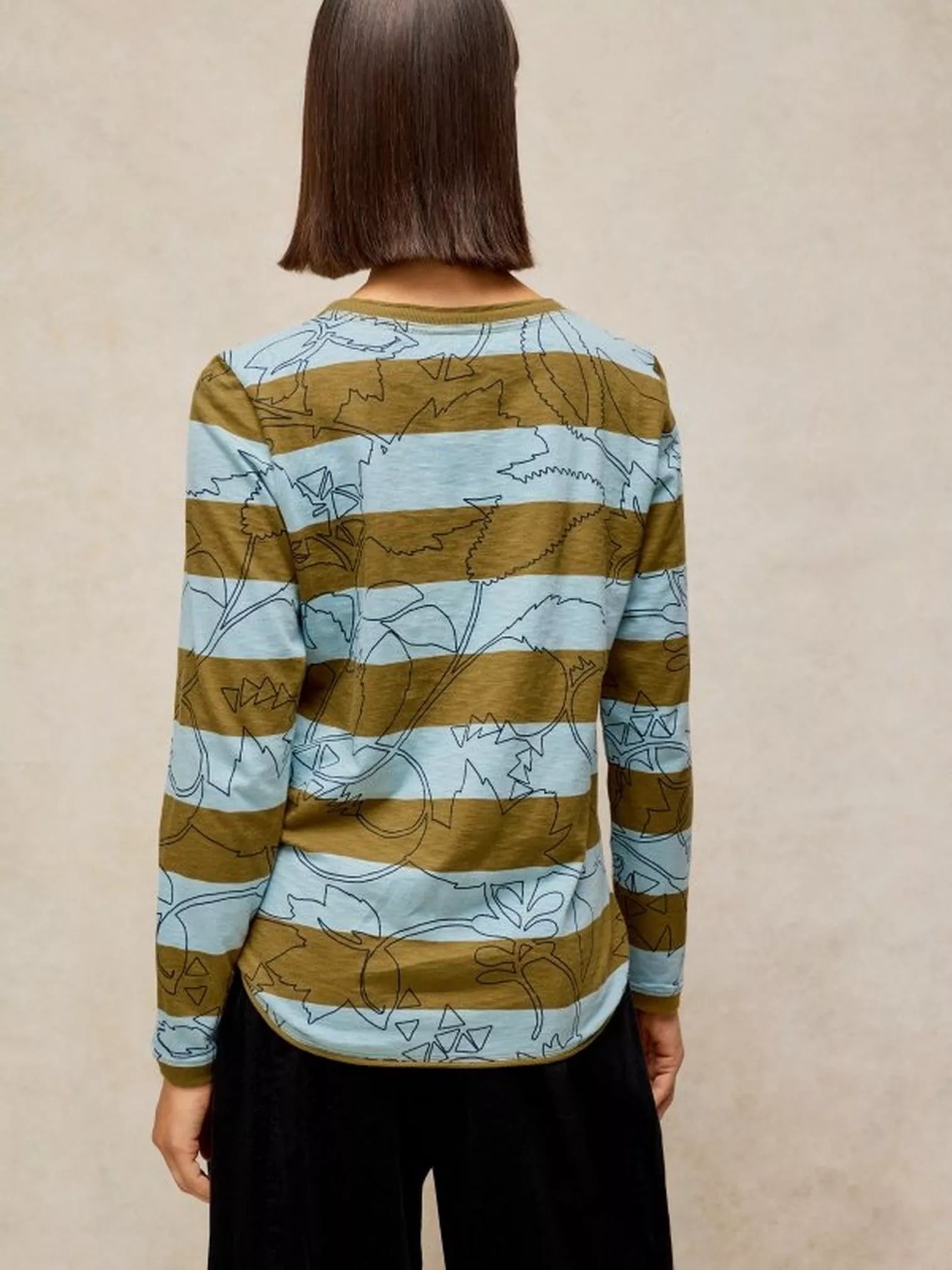 White Stuff Clara Stripe Ls Tee Blue Multi