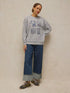 White Stuff Cleo Longline Graphic Sweat Grey Marl