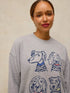 White Stuff Cleo Longline Graphic Sweat Grey Marl
