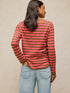 White Stuff Clara Stripe Embroidered Tee Pink Multi