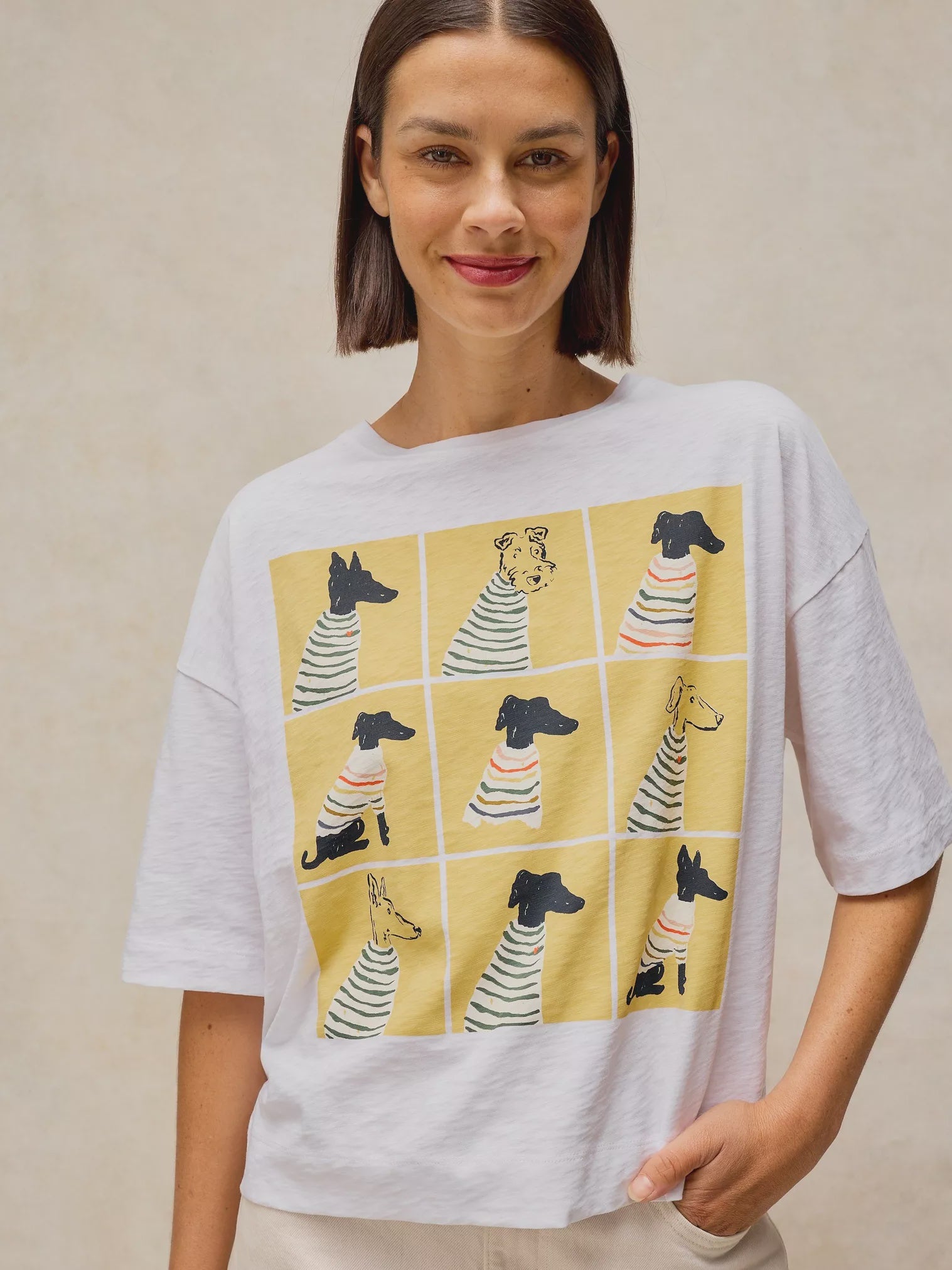 White Stuff Katya Graphic Tee White Print