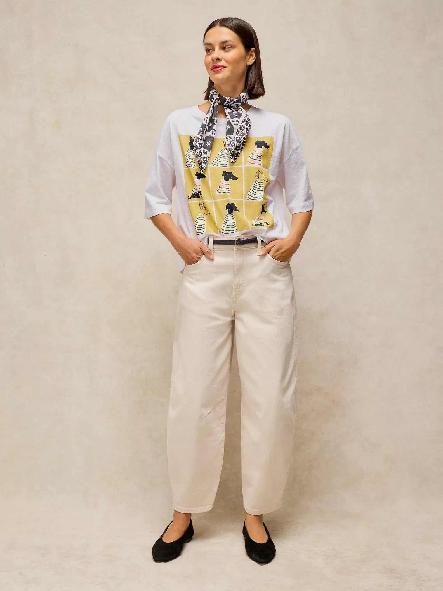 White Stuff Katya Graphic Tee White Print