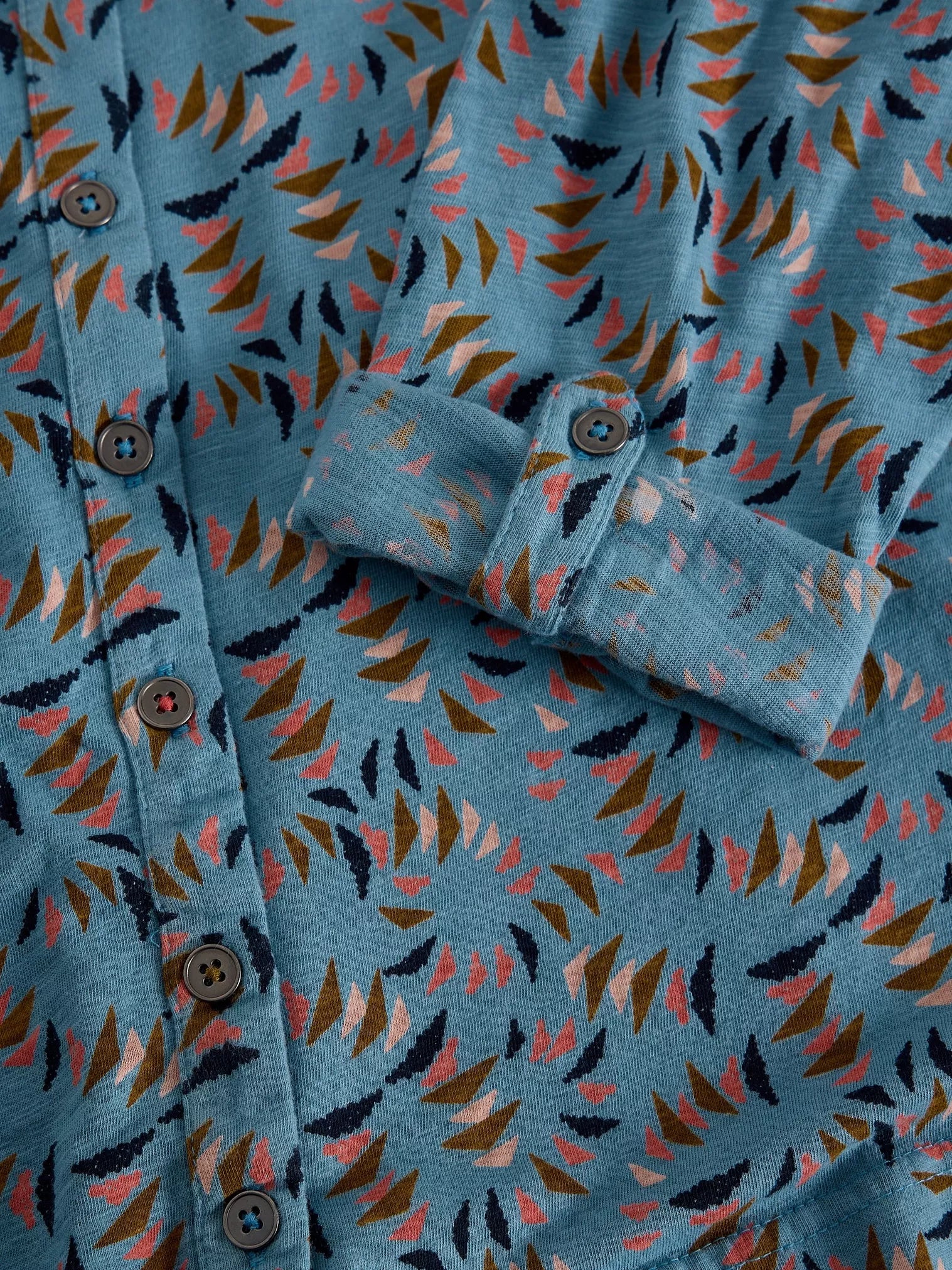 White Stuff Annie Jersey Shirt Blue Multi