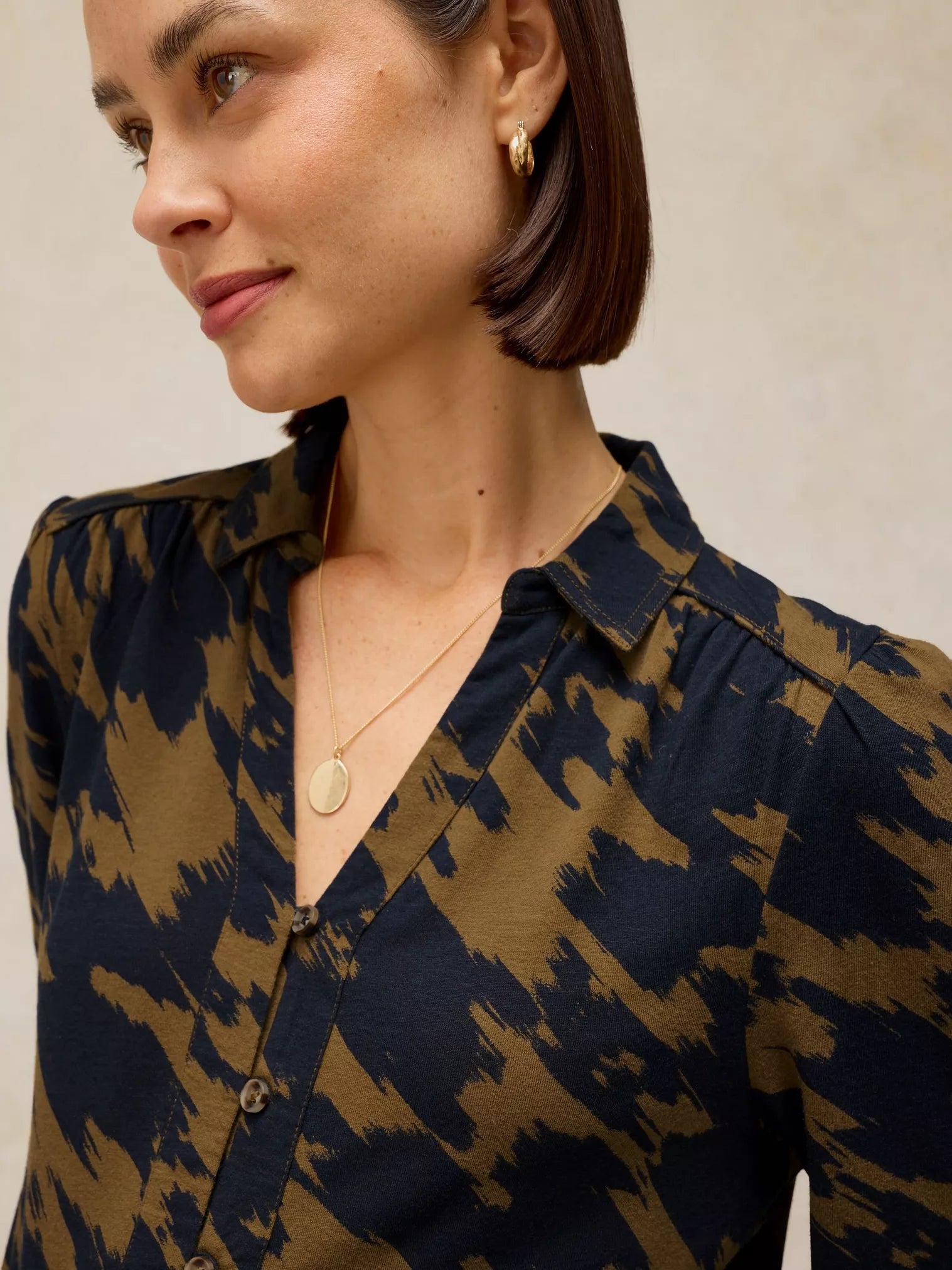 White Stuff Ronley Shirt Green Print