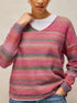 White Stuff Spacedye V Neck Jumper Pink Multi