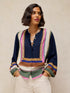 White Stuff Lana Print Top Navy Print
