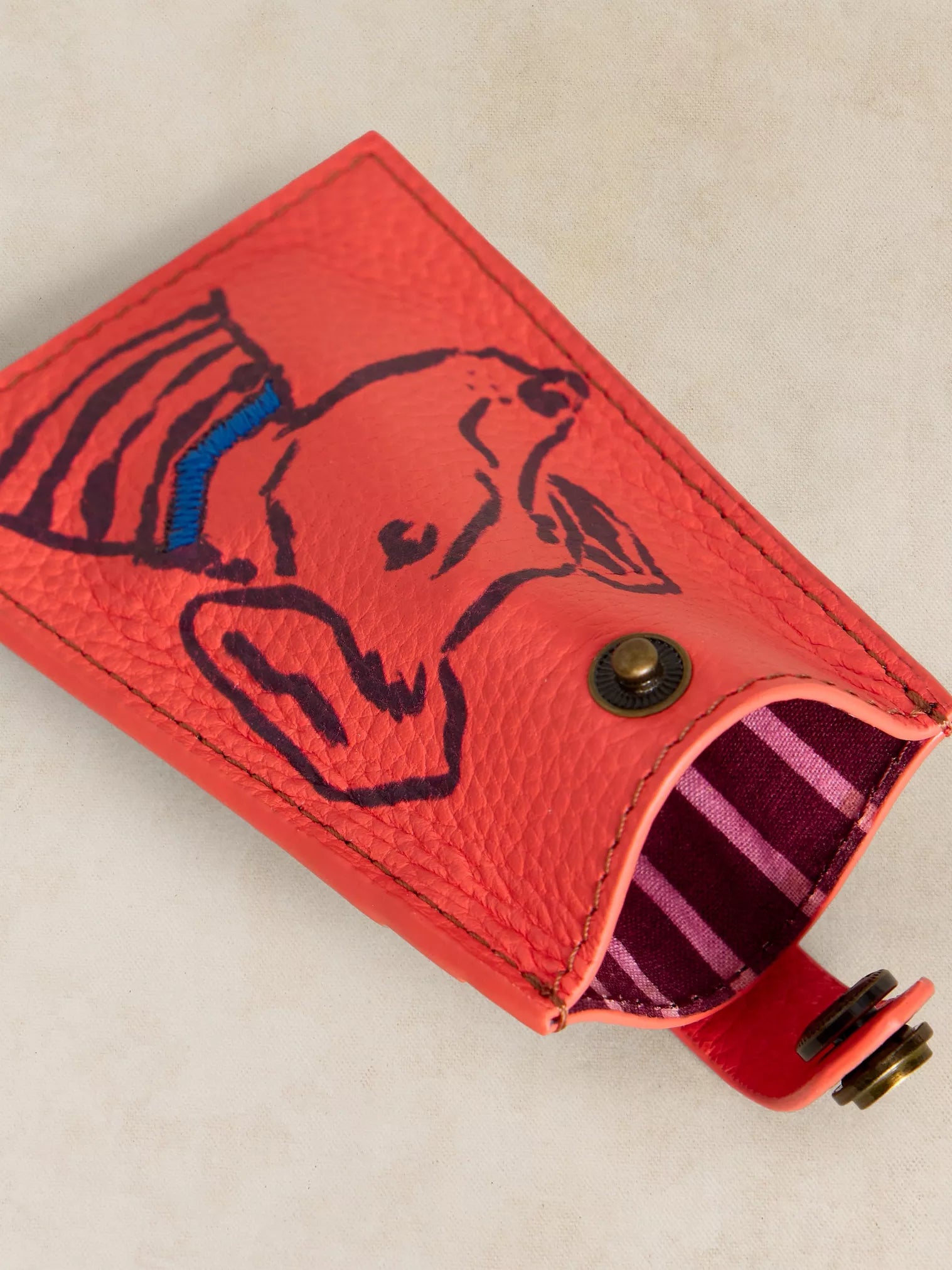 White Stuff Pet Pals Card Holder Mid Red