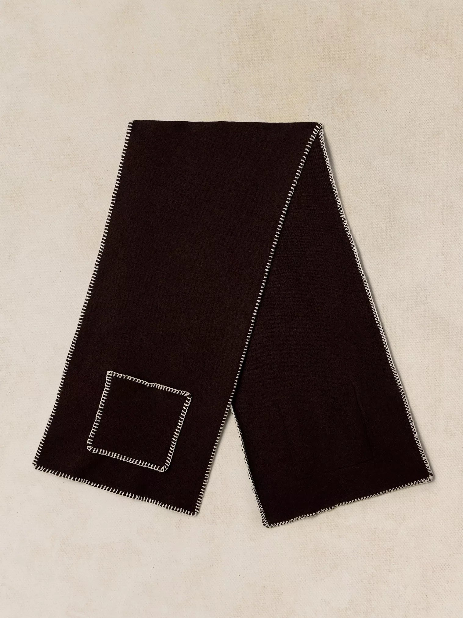 White Stuff Whipstitch Scarf Dark Brown