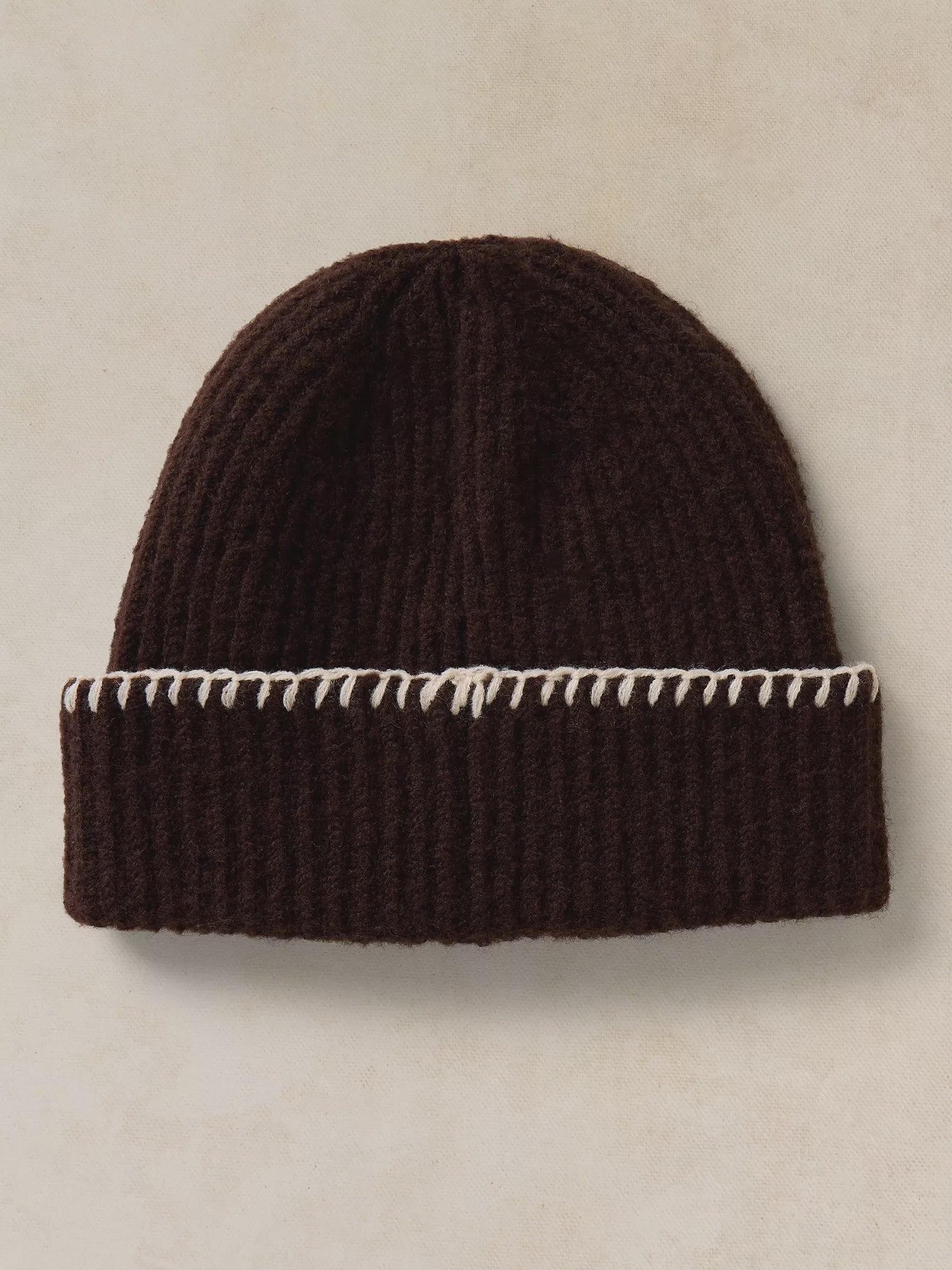 White Stuff Whipstitch Beanie Dark Brown