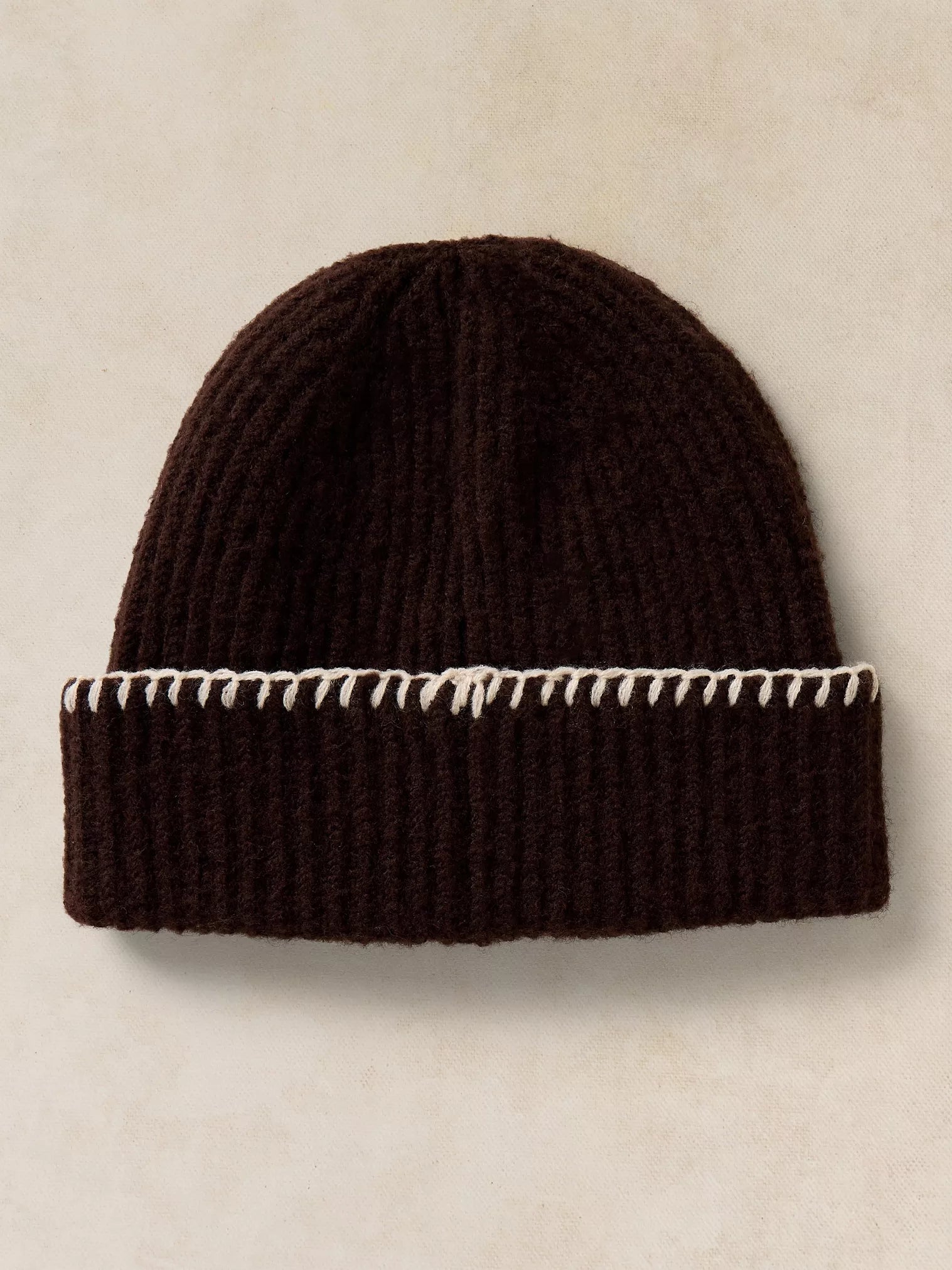 White Stuff Whipstitch Beanie Dark Brown