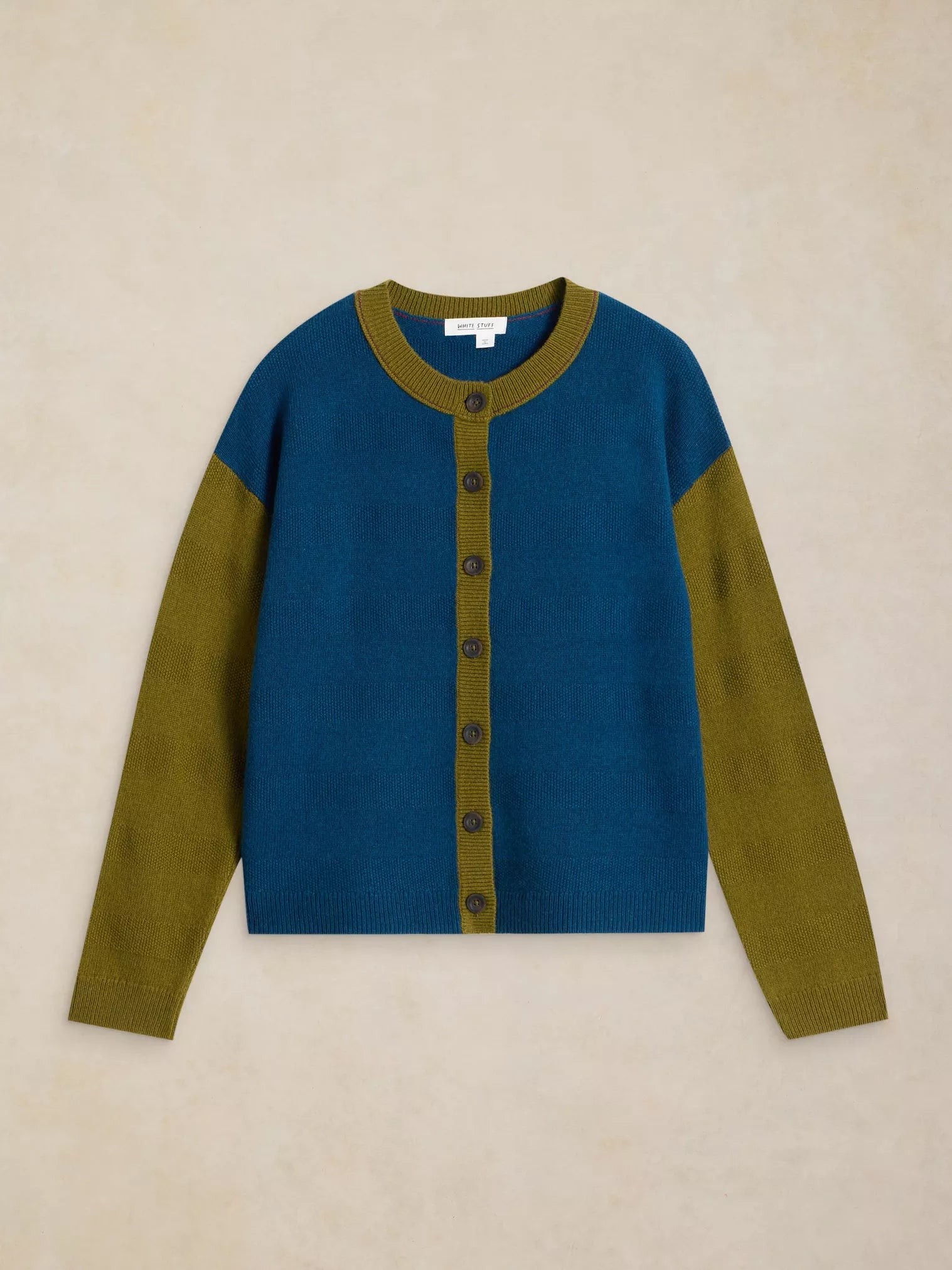 White Stuff Sansa Stitch Cardi Teal Multi