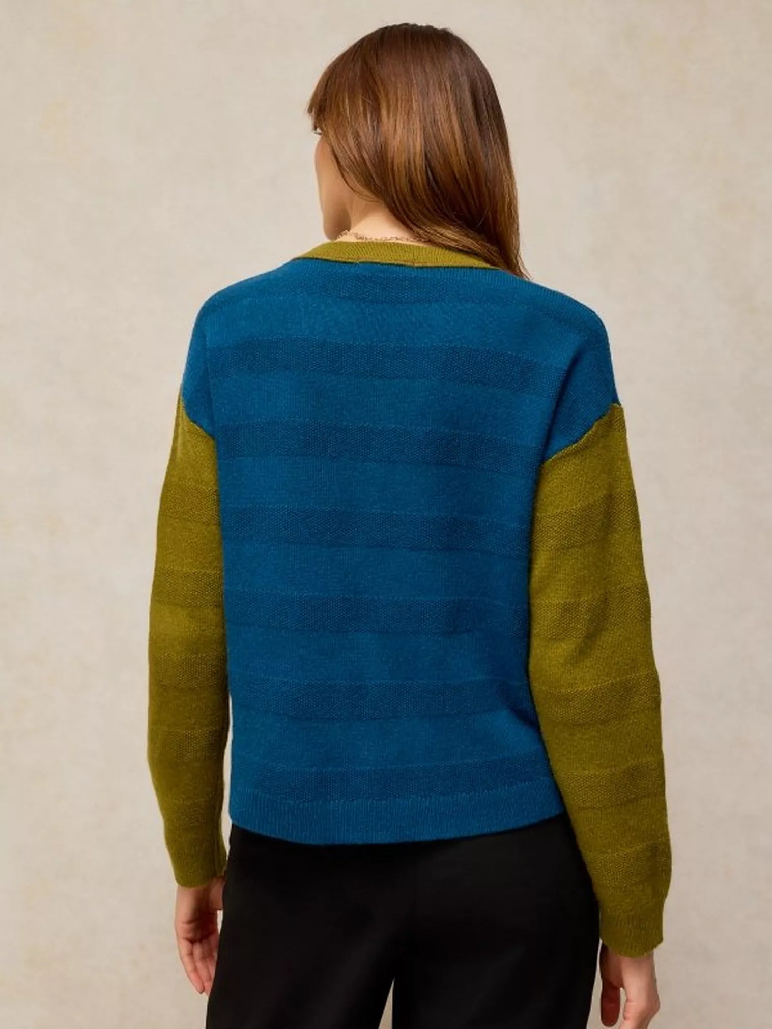 White Stuff Sansa Stitch Cardi Teal Multi