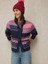 White Stuff Kelly Fluffy Cardi Navy Multi