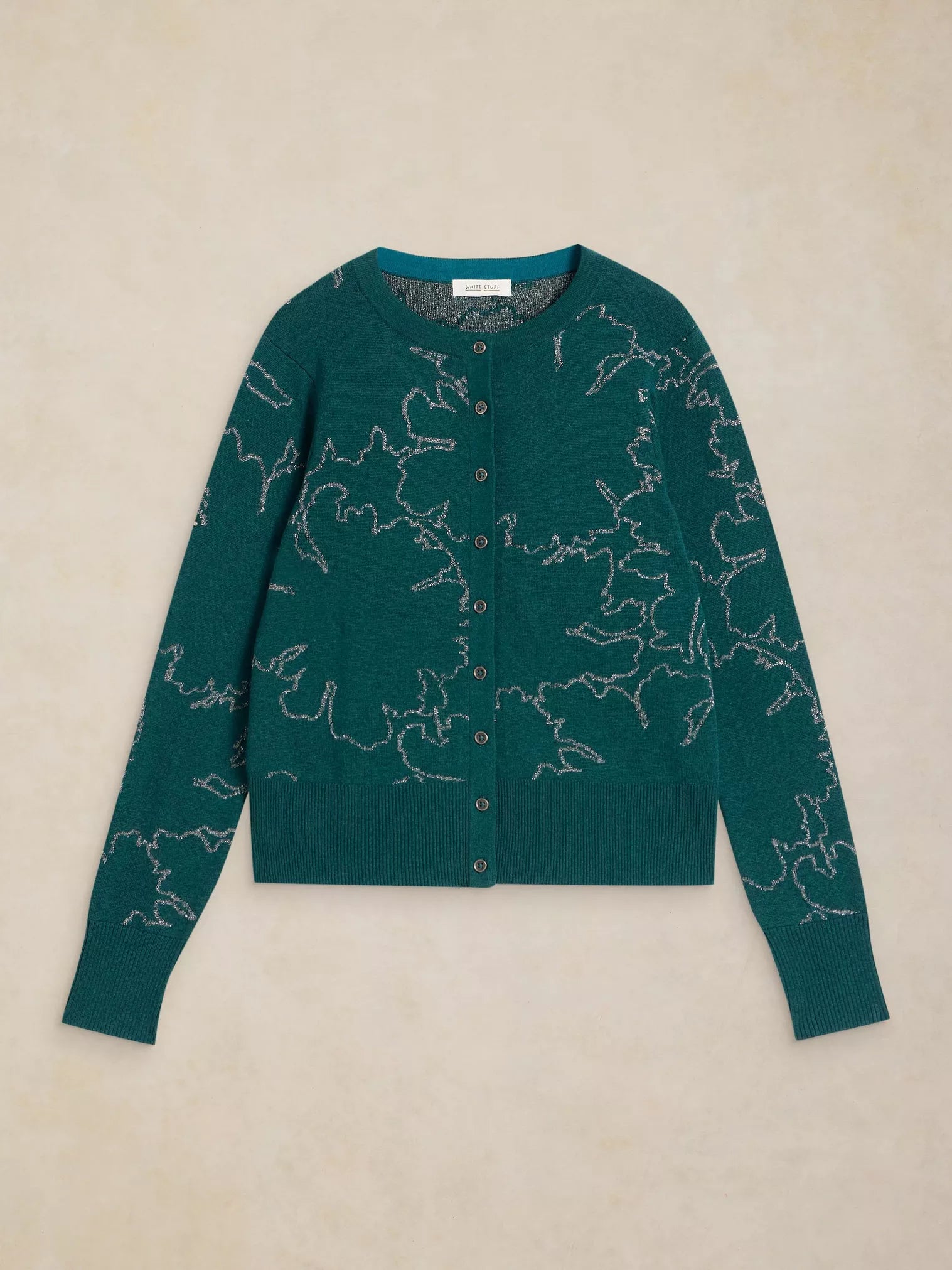 White Stuff Lois Sparkle Cardi Mid Teal