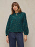 White Stuff Lana Embroidered Cord Top Dark Teal