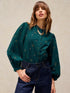 White Stuff Lana Embroidered Cord Top Dark Teal
