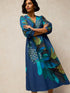 White Stuff Lucy Dress Teal Print