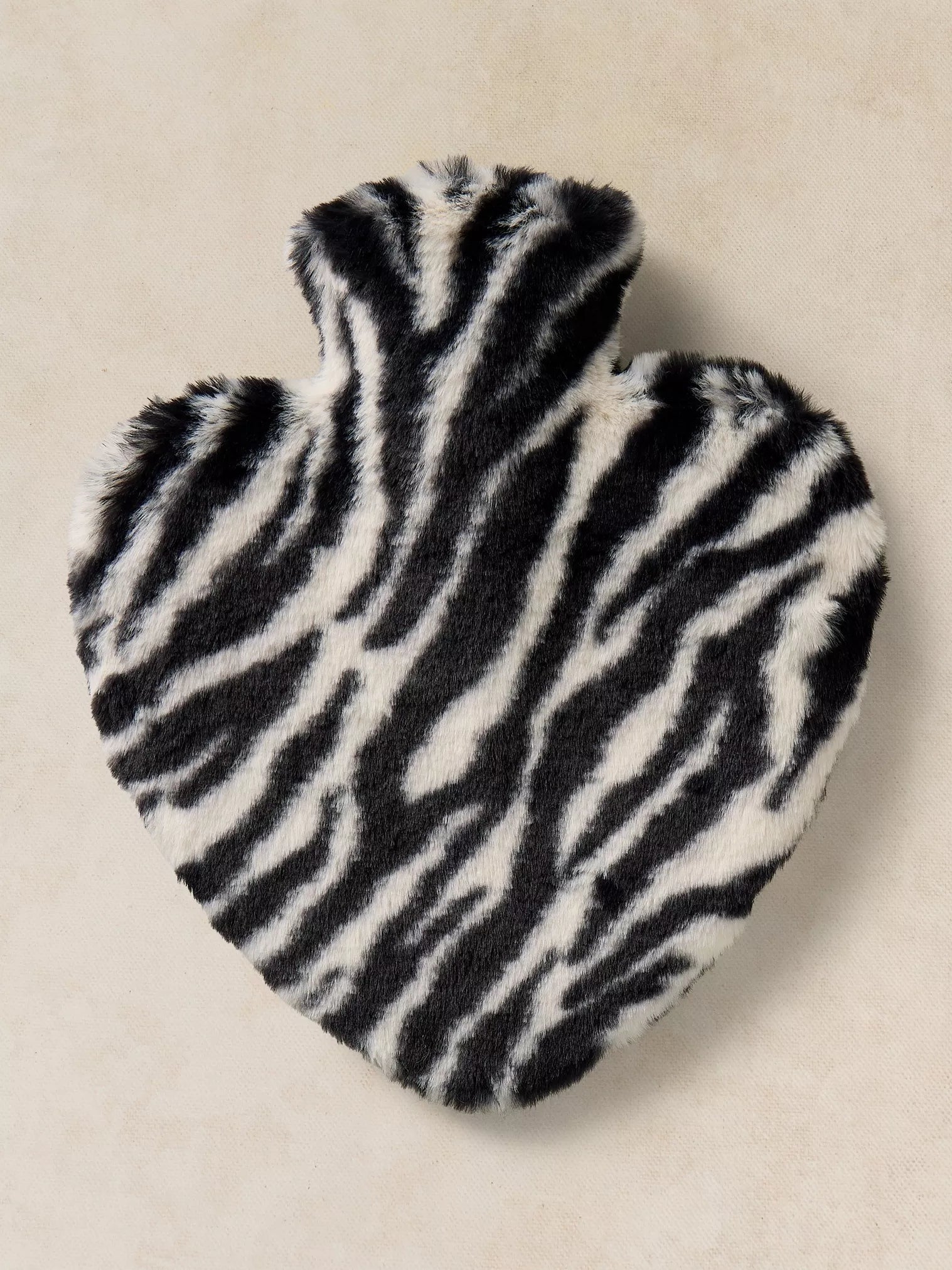 White Stuff Heart Hot Water Bottle Black Print