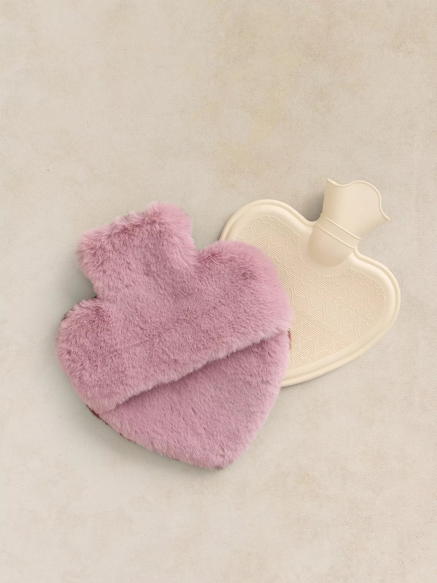 White Stuff Heart Hot Water Bottle Mid Plum
