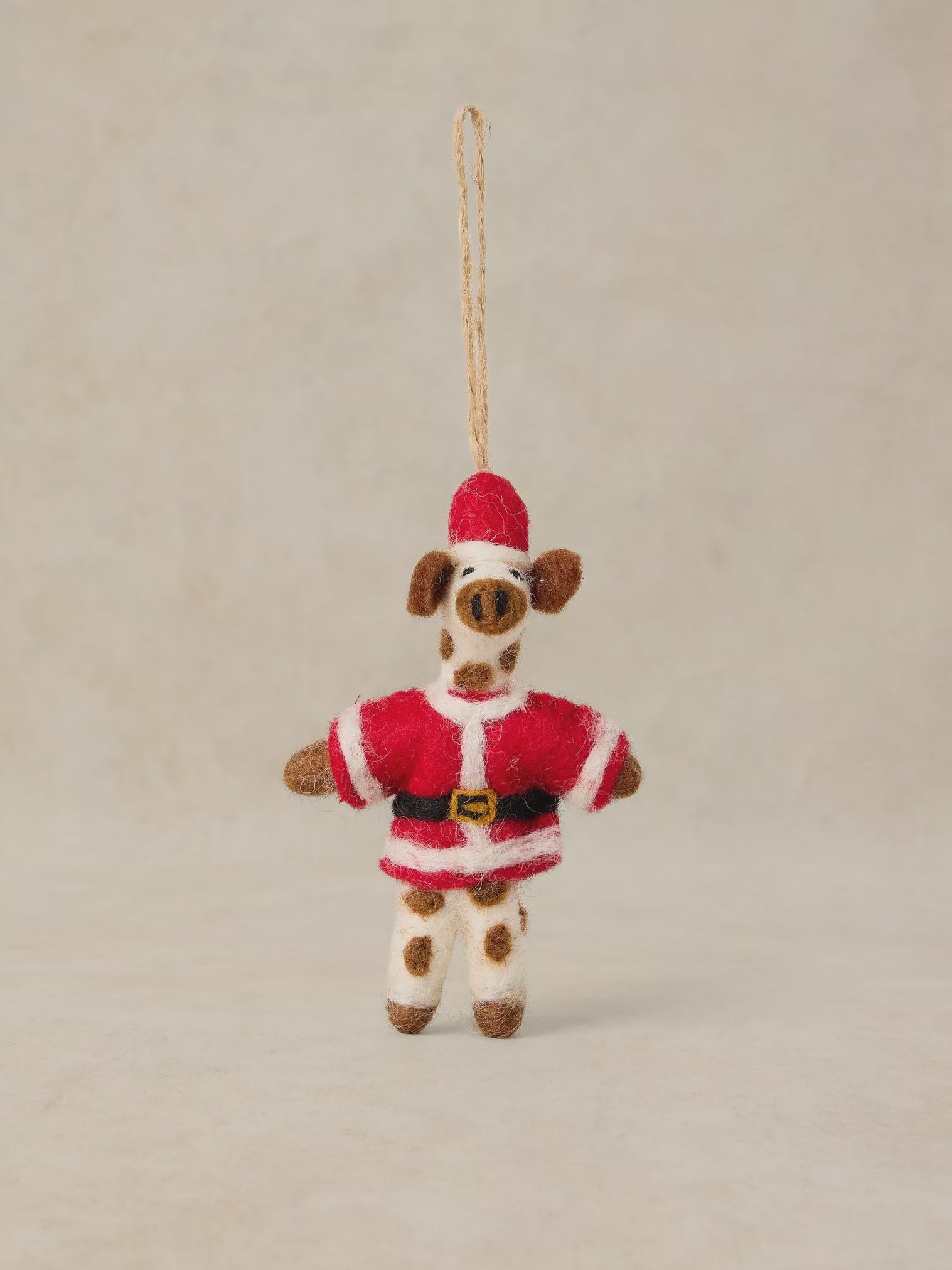 White Stuff Santa Giraffe Hanging Dec Red Multi