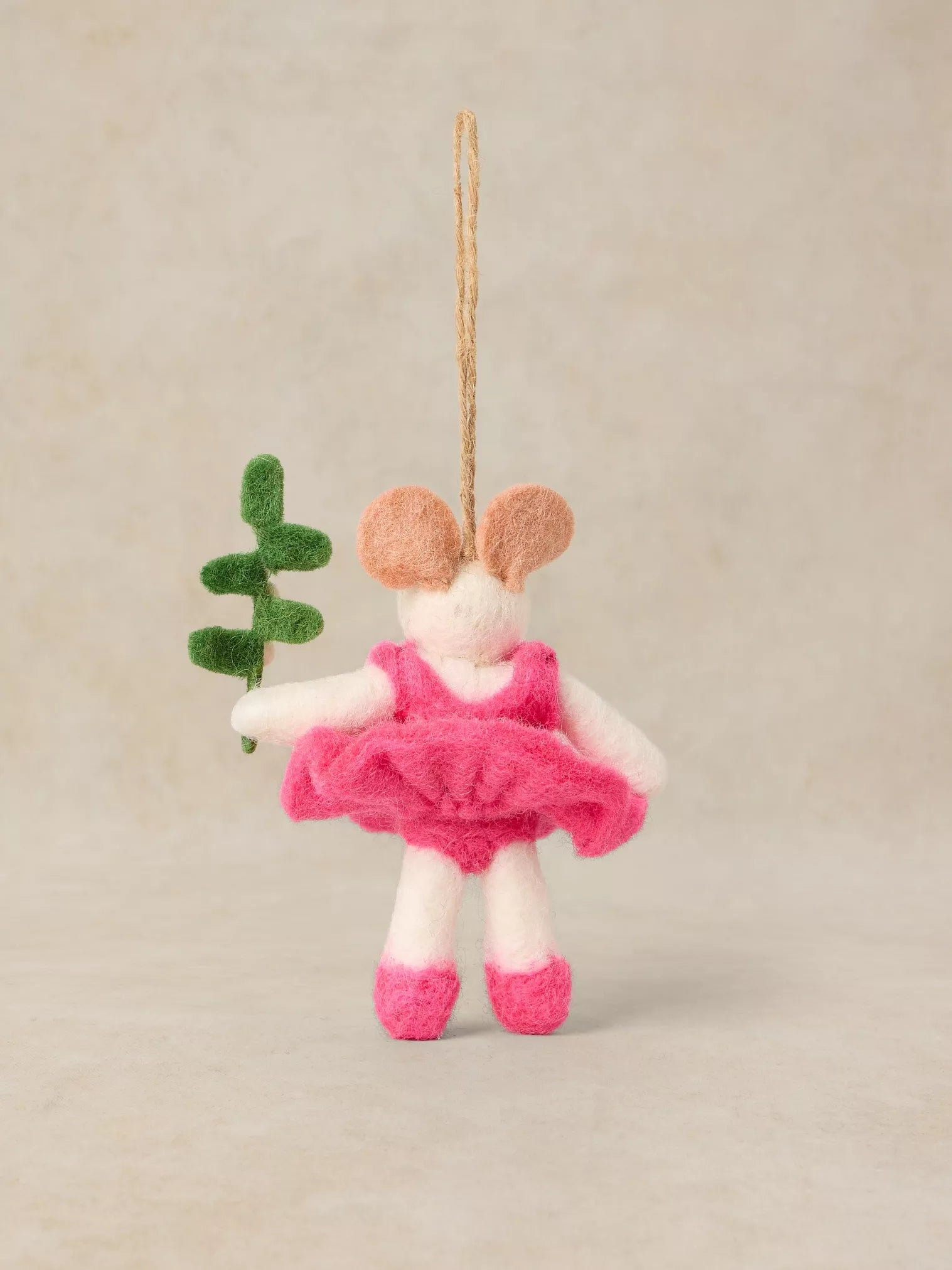 White Stuff Ballerina Mouse Hanging Dec Pink Multi
