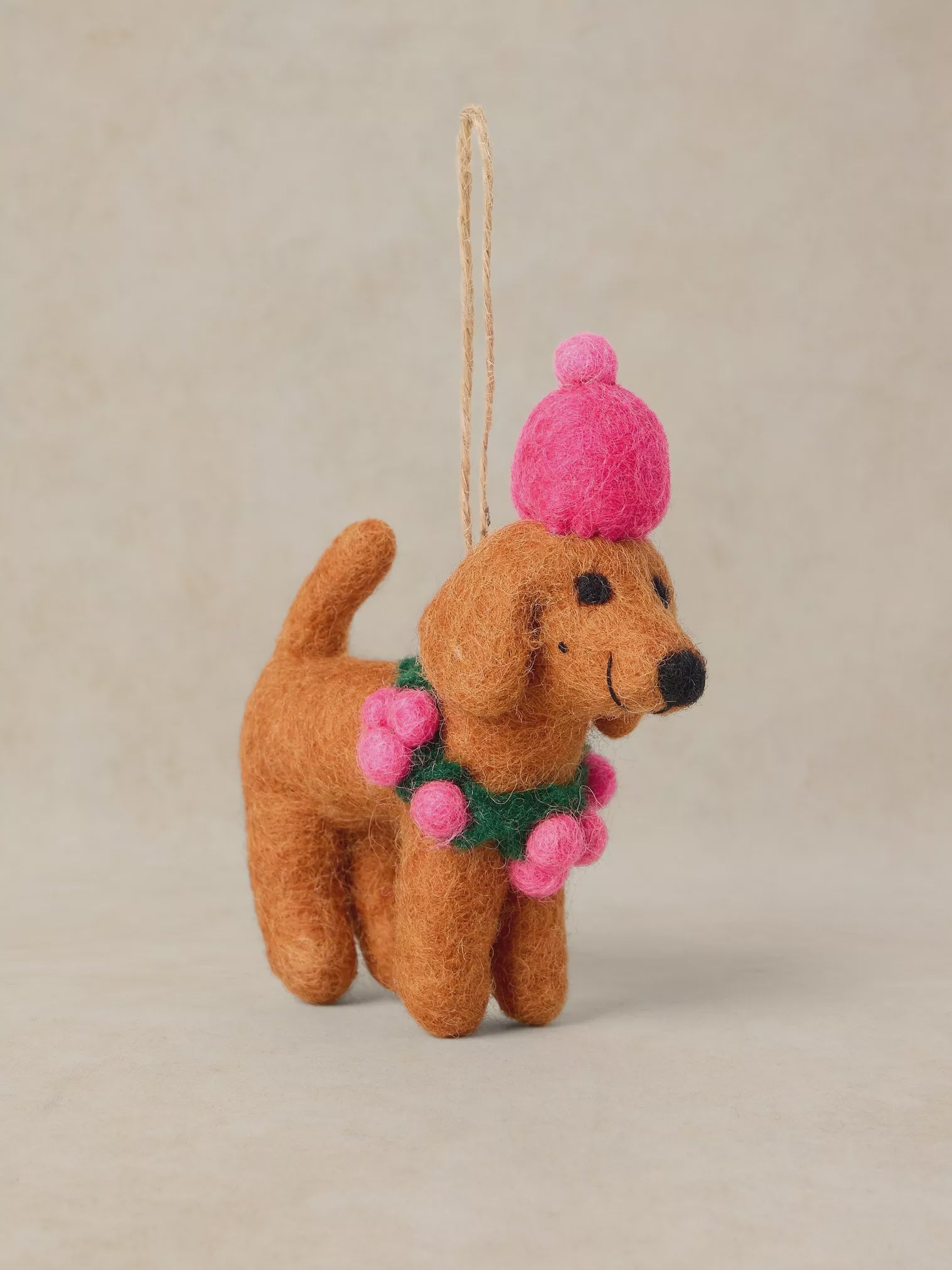 White Stuff Dog Wreath Hanging Dec Brown Multi