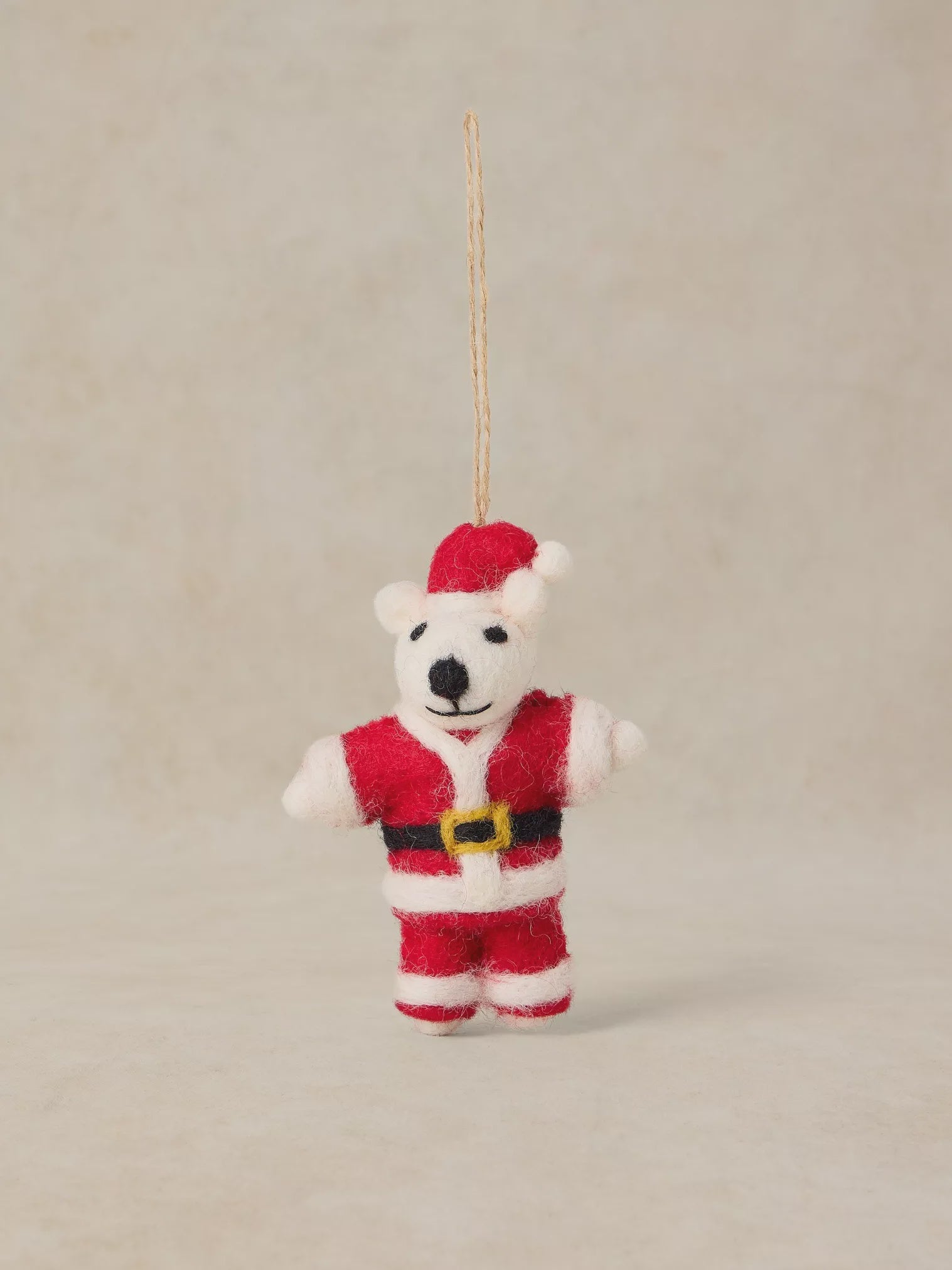 White Stuff Santa Polar Bear Hanging Dec Red Multi